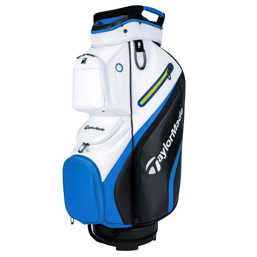 Taylormade 2021 Deluxe Golf Cart Bag - Black/White/Blue 1 Taylormade 2021 Deluxe Golf Cart Bag - Black/White/Blue