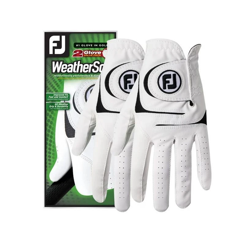 FootJoy WeatherSof Golf Glove Left Hand White 2-Pack From 1 FootJoy WeatherSof Golf Glove Left Hand White 2-Pack From