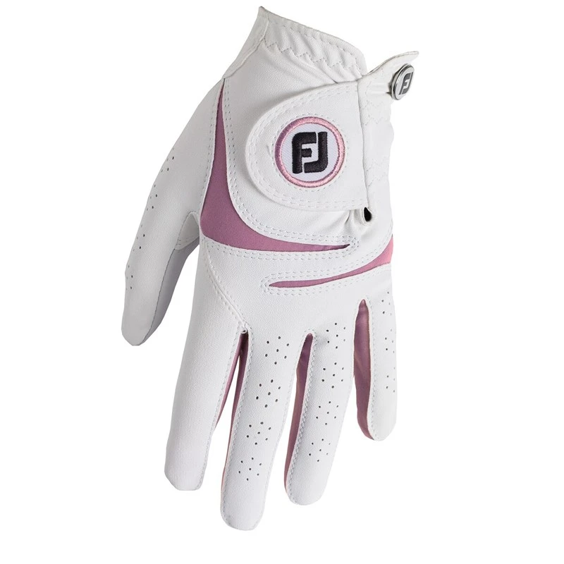 FootJoy WeatherSof Ladies Golf Glove Left Hand White/Pink 1 FootJoy WeatherSof Ladies Golf Glove Left Hand White/Pink