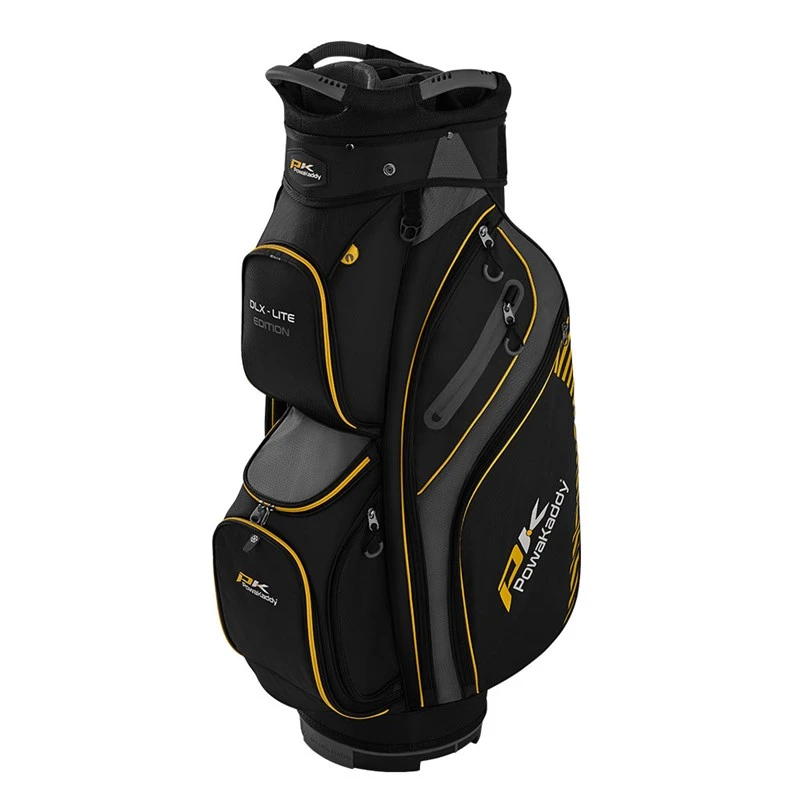Powakaddy DLX-Lite Edition Golf Cart Bag Black/Titanium/Yellow 1 Powakaddy DLX-Lite Edition Golf Cart Bag Black/Titanium/Yellow