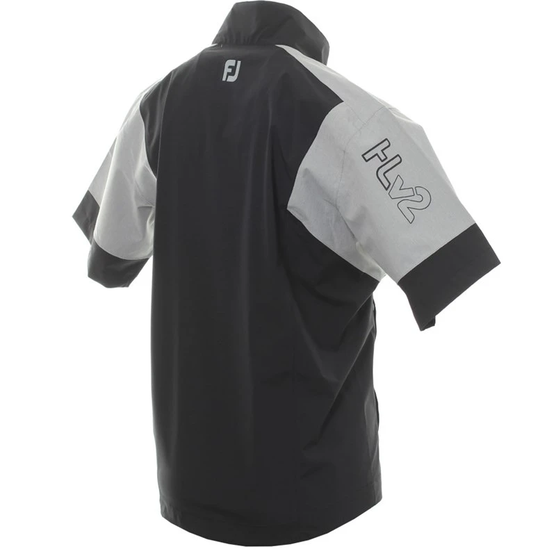 FootJoy HyrdoLite V2 Short Sleeve Rain Shirt Black Grey 3 FootJoy HyrdoLite V2 Short Sleeve Rain Shirt Black Grey - Image 3