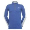Puma Cloudspun T7 1/4 Zip Pullover Mazarine Blue Heather  