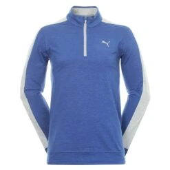 Puma Cloudspun T7 1/4 Zip Pullover Mazarine Blue Heather Â