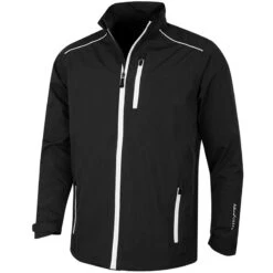 Island Green Zip Through Waterproof Jacket Black  