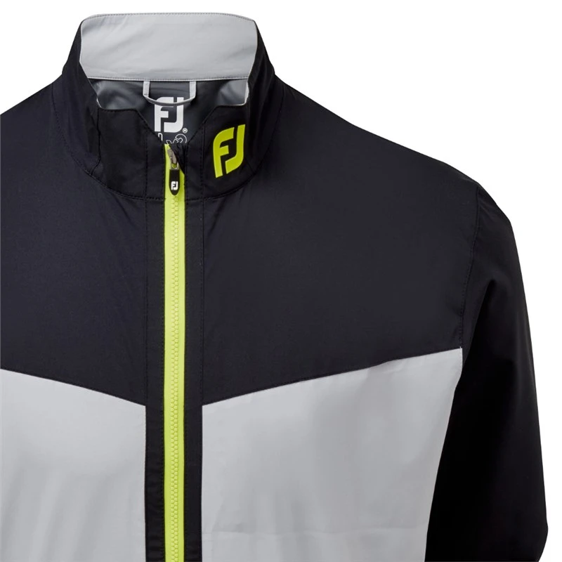 FootJoy HydroLite Jacket Black Grey Lime 3 FootJoy HydroLite Jacket Black Grey Lime - Image 3