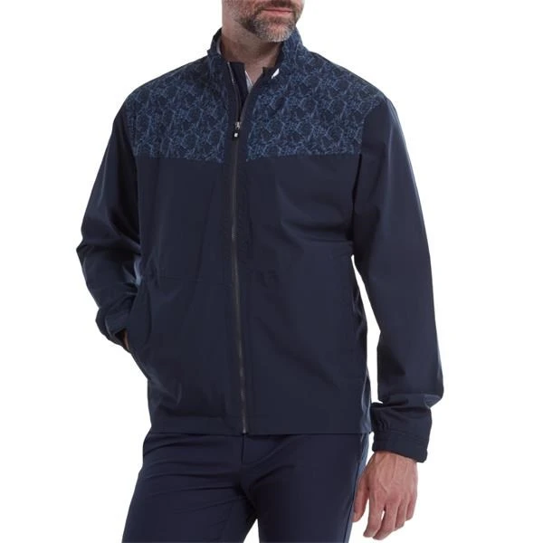 FootJoy HydroLite Rain Jacket Navy/Marble Print 3 FootJoy HydroLite Rain Jacket Navy/Marble Print - Image 3