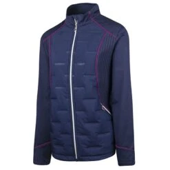 Island Green Ladies Heat Welded Padded Jacket Navy Blue/Fuchsia  