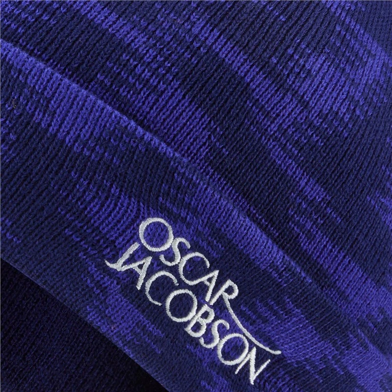 Oscar Jacobson Miller Knitted Bobble Hat Navy/Royal Blue 2 Oscar Jacobson Miller Knitted Bobble Hat Navy/Royal Blue - Image 2