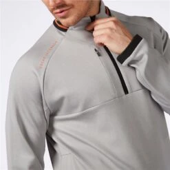 Oscar Jacobson Tarren Mid Layer Light Grey Marl   -Golf Sales Store 36857 2