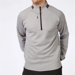 Oscar Jacobson Tarren Mid Layer Light Grey Marl   -Golf Sales Store 36857 3