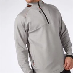 Oscar Jacobson Tarren Mid Layer Light Grey Marl   -Golf Sales Store 36857 4