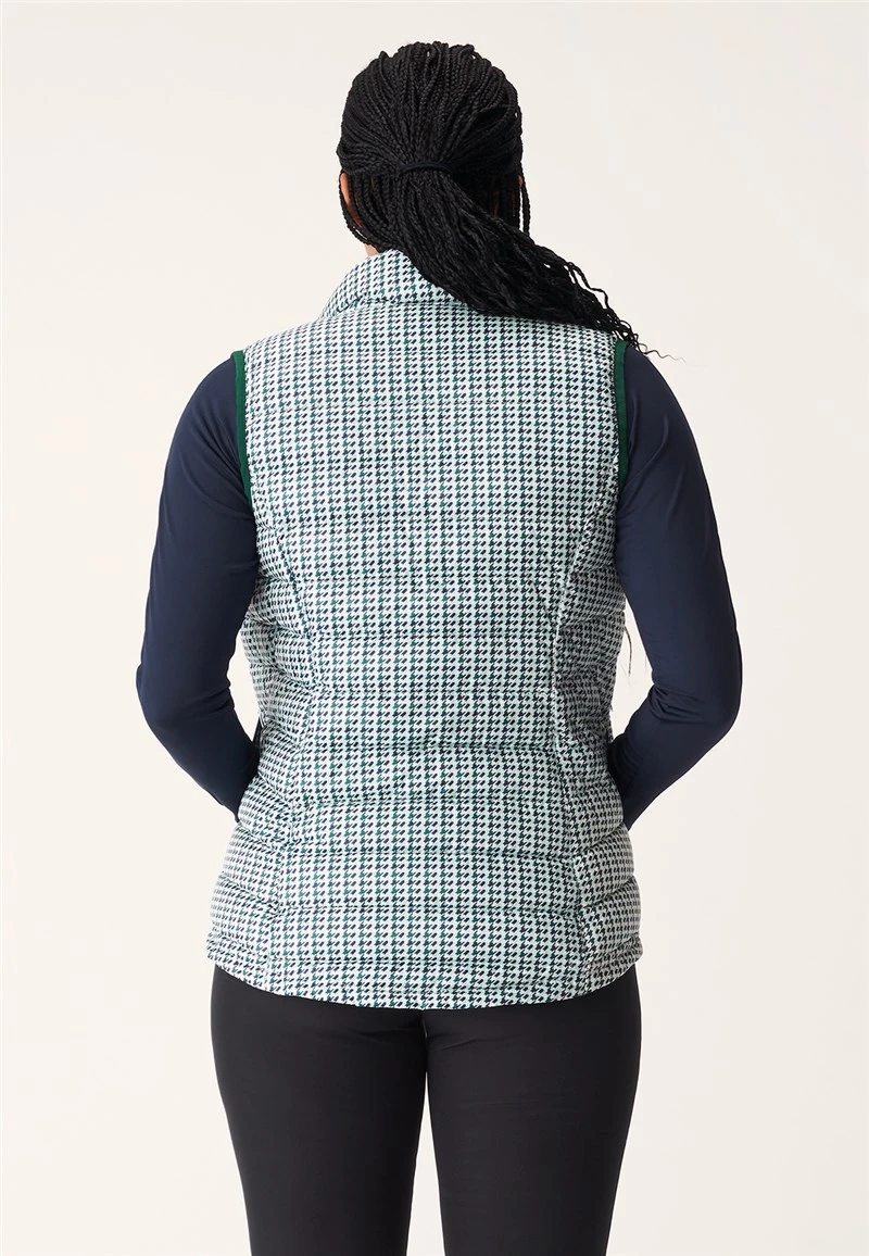 Rohnisch Ladies Skylar Down Vest Multi Teal Houndstooth 2 Rohnisch Ladies Skylar Down Vest Multi Teal Houndstooth - Image 2