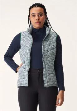 Rohnisch Ladies Skylar Down Vest Multi Teal Houndstooth Â