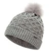 Ping Ladies Classic Knit Bobble Hat Silver Marl  
