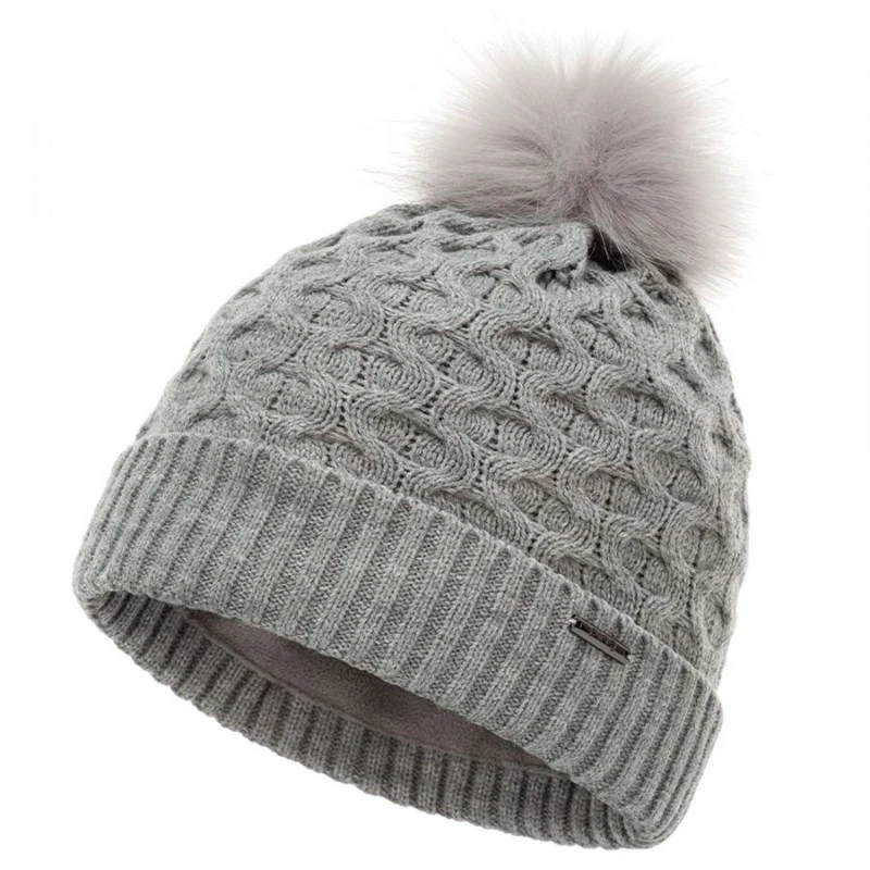 Ping Ladies Classic Knit Bobble Hat Silver Marl 1 Ping Ladies Classic Knit Bobble Hat Silver Marl