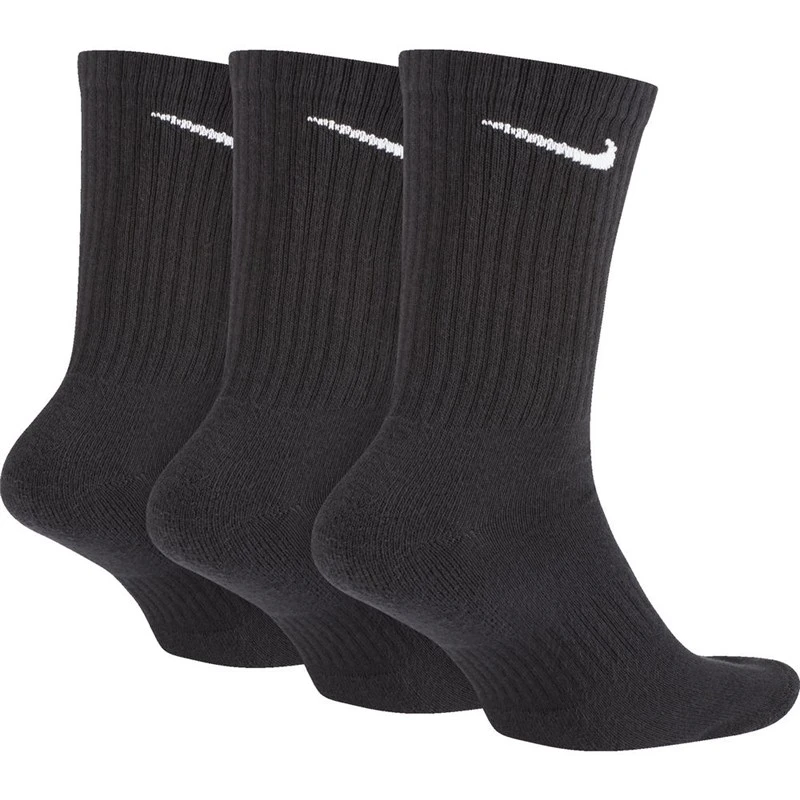 Nike Golf Everyday Cushioned Training Crew Socks 3 Pairs Black/White 2 Nike Golf Everyday Cushioned Training Crew Socks 3 Pairs Black/White - Image 2