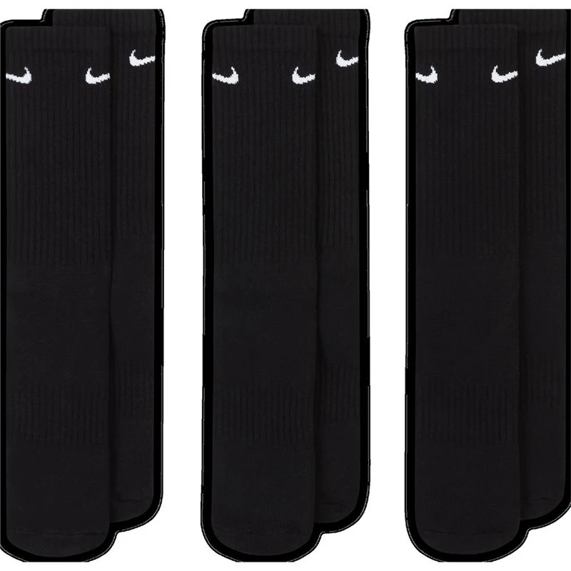 Nike Golf Everyday Cushioned Training Crew Socks 3 Pairs Black/White 3 Nike Golf Everyday Cushioned Training Crew Socks 3 Pairs Black/White - Image 3