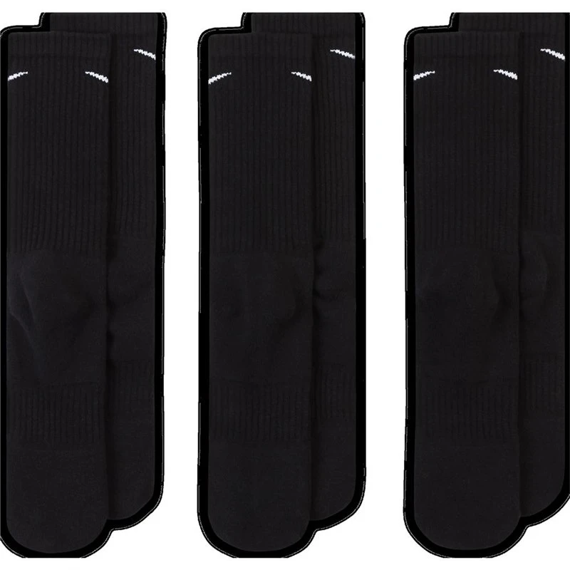 Nike Golf Everyday Cushioned Training Crew Socks 3 Pairs Black/White 4 Nike Golf Everyday Cushioned Training Crew Socks 3 Pairs Black/White - Image 4
