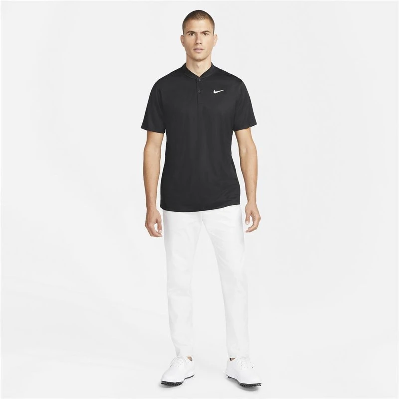 Nike Golf Dri-FIT Victory Blade Collar Golf Polo Black/White 4 Nike Golf Dri-FIT Victory Blade Collar Golf Polo Black/White - Image 4