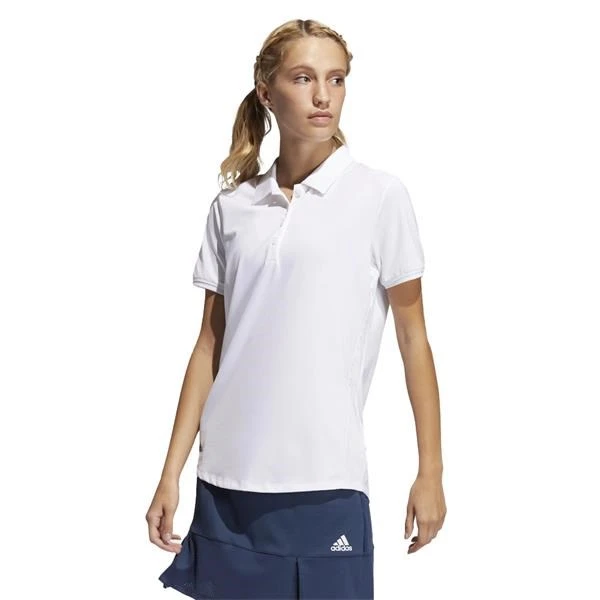 Adidas Ladies Ultimate 365 Printed Short Sleeve Polo White 3 Adidas Ladies Ultimate 365 Printed Short Sleeve Polo White - Image 3