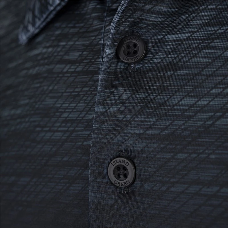 Island Green Junior Gradient Print Polo Shirt Black Marl 3 Island Green Junior Gradient Print Polo Shirt Black Marl - Image 3