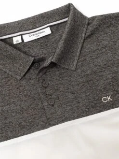 Calvin Klein Golf Colour Block Polo Shirt Charcoal Marl/White   -Golf Sales Store 40286 2