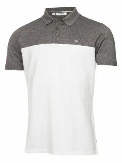 Calvin Klein Golf Colour Block Polo Shirt Charcoal Marl/White  