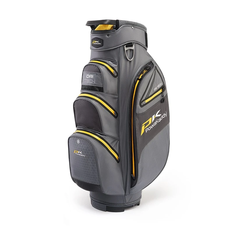 Powakaddy Dri-Tech Bag - Gun Metal With Yellow 1 Powakaddy Dri-Tech Bag - Gun Metal With Yellow
