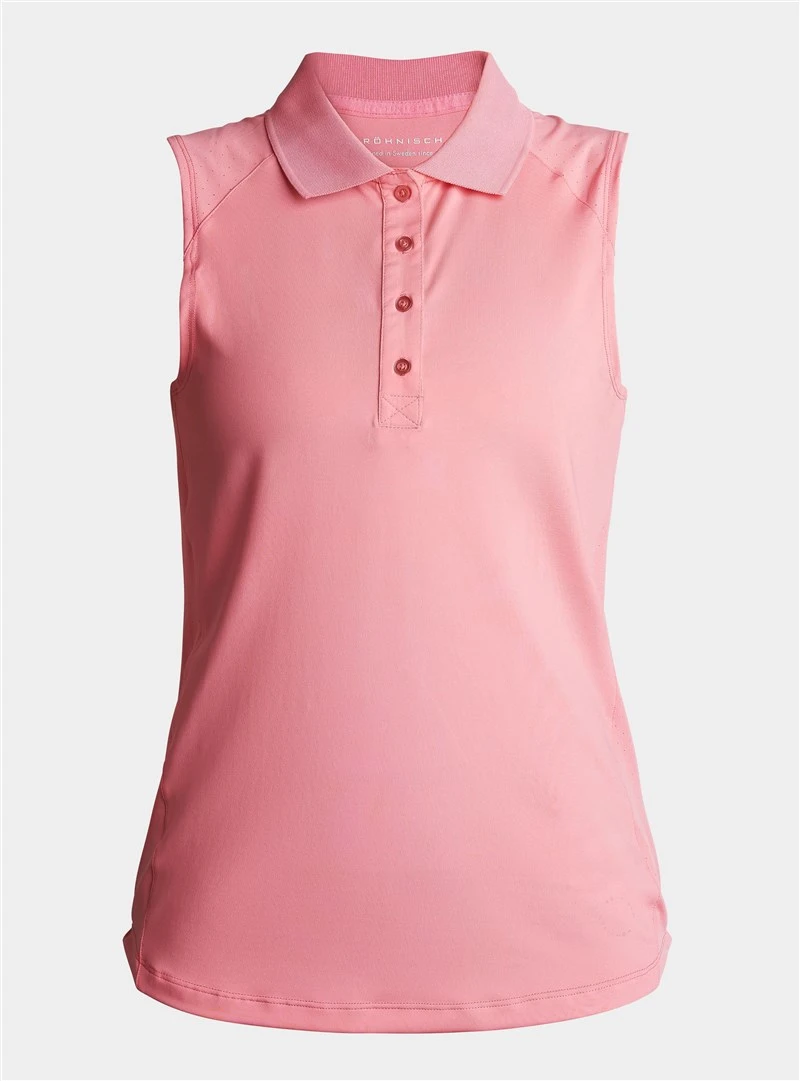 Rohnisch Rumi Sleeveles Polo Shirt Rose 1 Rohnisch Rumi Sleeveles Polo Shirt Rose