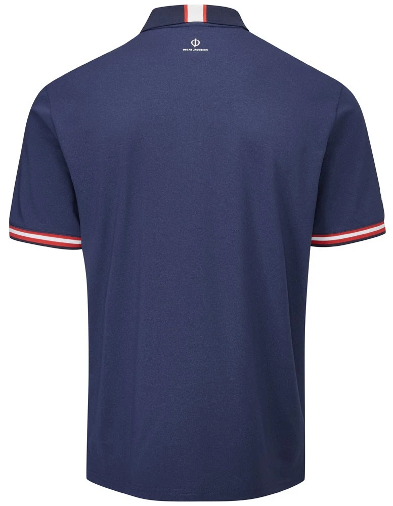 Oscar Jacobson Durham Tour Polo Shirt Navy/Jewel Red 2 Oscar Jacobson Durham Tour Polo Shirt Navy/Jewel Red - Image 2