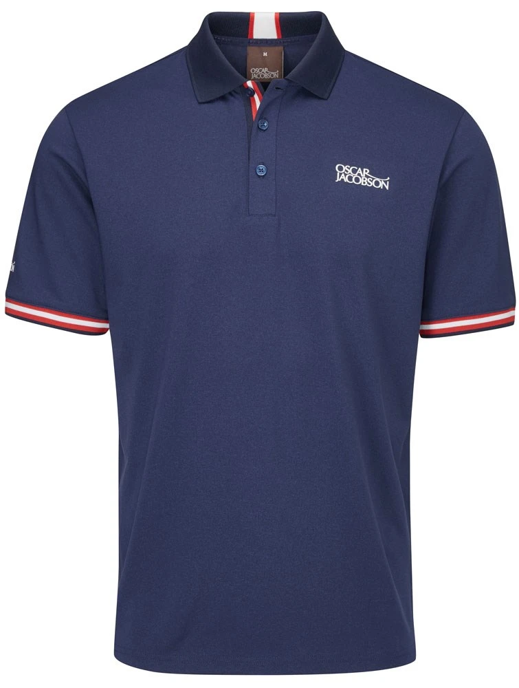 Oscar Jacobson Durham Tour Polo Shirt Navy/Jewel Red 1 Oscar Jacobson Durham Tour Polo Shirt Navy/Jewel Red