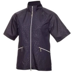 Green Lamb Ladies Kea Half Sleeve Jacquard Windbreaker Navy Â