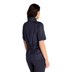 Green Lamb Ladies Kea Half Sleeve Jacquard Windbreaker Navy   -Golf Sales Store 41271 3