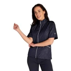 Green Lamb Ladies Kea Half Sleeve Jacquard Windbreaker Navy   -Golf Sales Store 41271 4