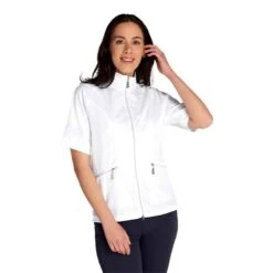 Green Lamb Ladies Kea Half Sleeve Jacquard Windbreaker White   -Golf Sales Store 41272 2