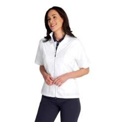 Green Lamb Ladies Kea Half Sleeve Jacquard Windbreaker White   -Golf Sales Store 41272 4