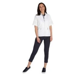 Green Lamb Ladies Kea Half Sleeve Jacquard Windbreaker White   -Golf Sales Store 41272 5