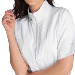 Green Lamb Ladies Kea Half Sleeve Jacquard Windbreaker White   -Golf Sales Store 41272 6