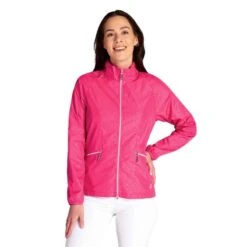 Green Lamb Ladies Keeva Jacquard Windbreaker Magenta   -Golf Sales Store 41274 4