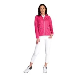 Green Lamb Ladies Keeva Jacquard Windbreaker Magenta   -Golf Sales Store 41274 5