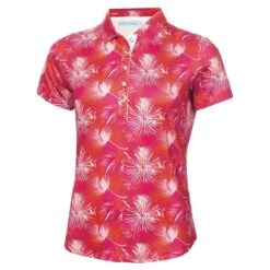 Green Lamb Ladies Katia Print Golf Polo Shirt Paradise  