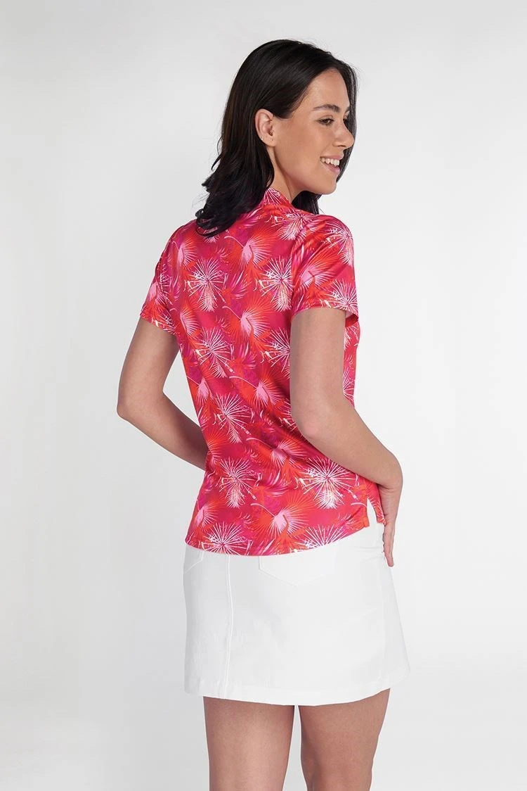 Green Lamb Ladies Katia Print Golf Polo Shirt Paradise 5 Green Lamb Ladies Katia Print Golf Polo Shirt Paradise - Image 5