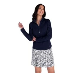 Green Lamb Ladies Essie Raglan Long Sleeved Zip Neck Top Navy 10 Green Lamb Ladies Essie Raglan Long Sleeved Zip Neck Top Navy -Golf Sales Store 41286 2