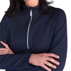 Green Lamb Ladies Essie Raglan Long Sleeved Zip Neck Top Navy 12 Green Lamb Ladies Essie Raglan Long Sleeved Zip Neck Top Navy -Golf Sales Store 41286 4