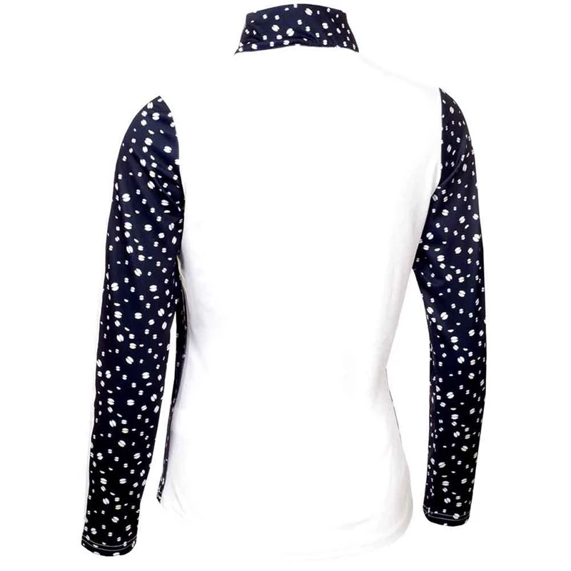 Green Lamb Ladies Kaz Long Sleeve Raglan Print Zip Neck Top White Nightsky 2 Green Lamb Ladies Kaz Long Sleeve Raglan Print Zip Neck Top White Nightsky - Image 2