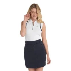 Calvin Klein Golf Ladies Cedar Sleeveless Polo Shirt White/Navy   -Golf Sales Store 41322 2