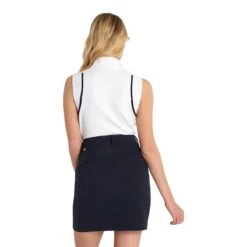 Calvin Klein Golf Ladies Cedar Sleeveless Polo Shirt White/Navy   -Golf Sales Store 41322 3