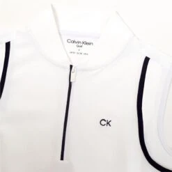 Calvin Klein Golf Ladies Cedar Sleeveless Polo Shirt White/Navy   -Golf Sales Store 41322 6