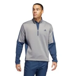 Adidas ColorBlock Quarter Zip Sweatshirt Grey Three/Crew Navy 8 Adidas ColorBlock Quarter Zip Sweatshirt Grey Three/Crew Navy -Golf Sales Store 41366 2