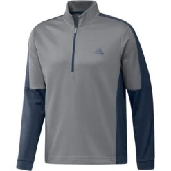 Adidas ColorBlock Quarter Zip Sweatshirt Grey Three/Crew Navy  